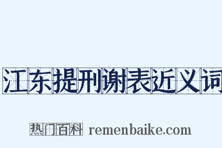 江东提刑谢表近义词是什么意思的图片